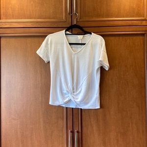 Harper Heritage faux tie cream T-shirt